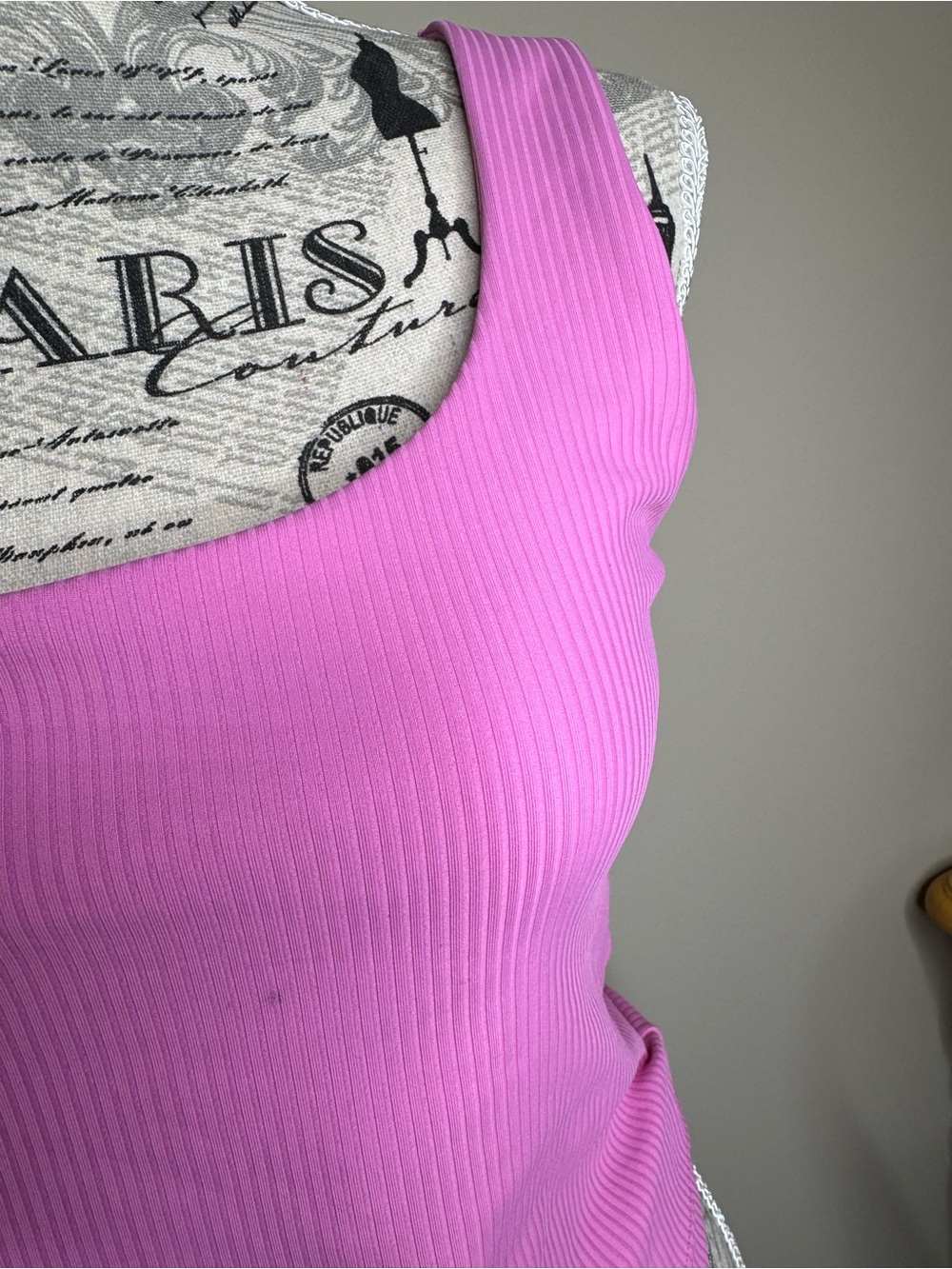 Fabletics Pink Ribbed Square-Neck Tank Top - Picture 5 of 5